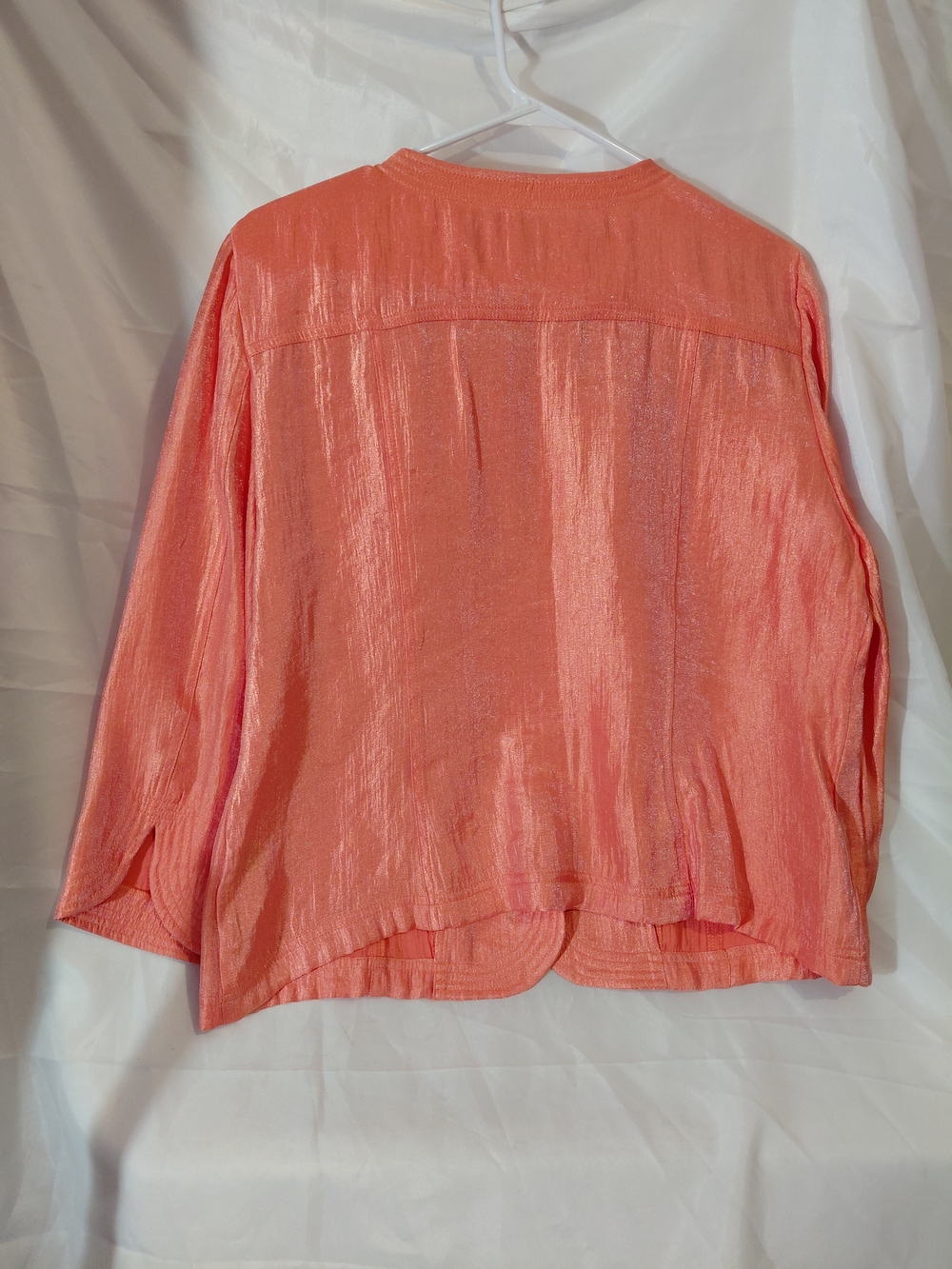 Ruby Rd. Coral Shimmery Button Jacket - Picture 8 of 8